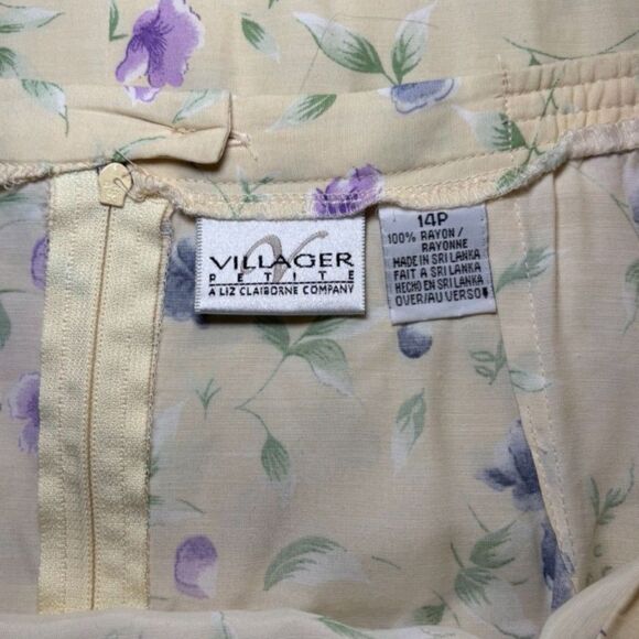 Vintage Floral Cream Midi Skirt 14P - Picture 3 of 3